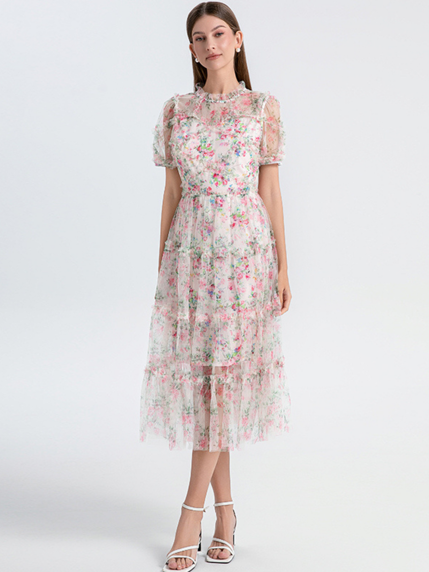 Vestido midi floral elegante classy Lyla