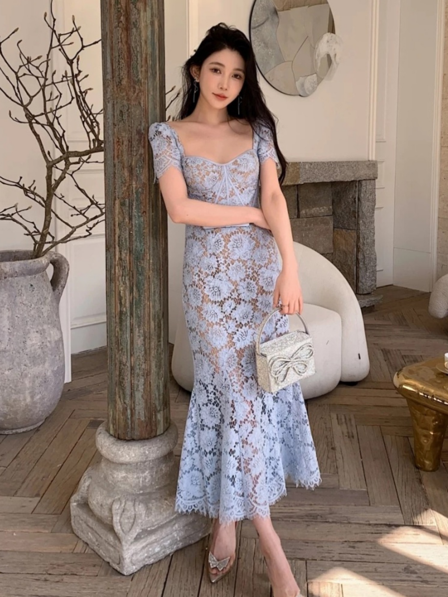 Vestido largo elegante estilo sirena Aila