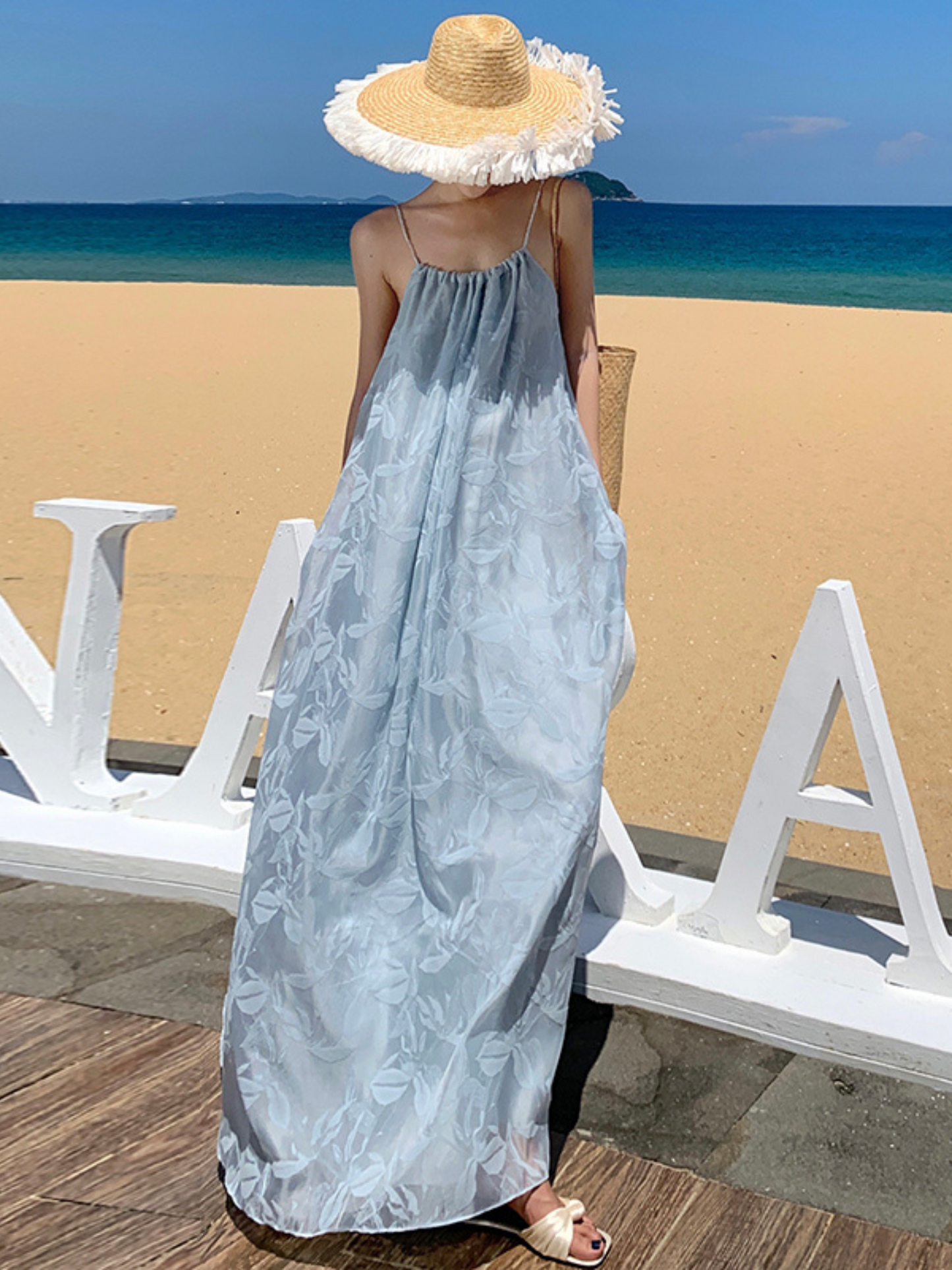 Vestido Maxi con tirantes para playa Vero