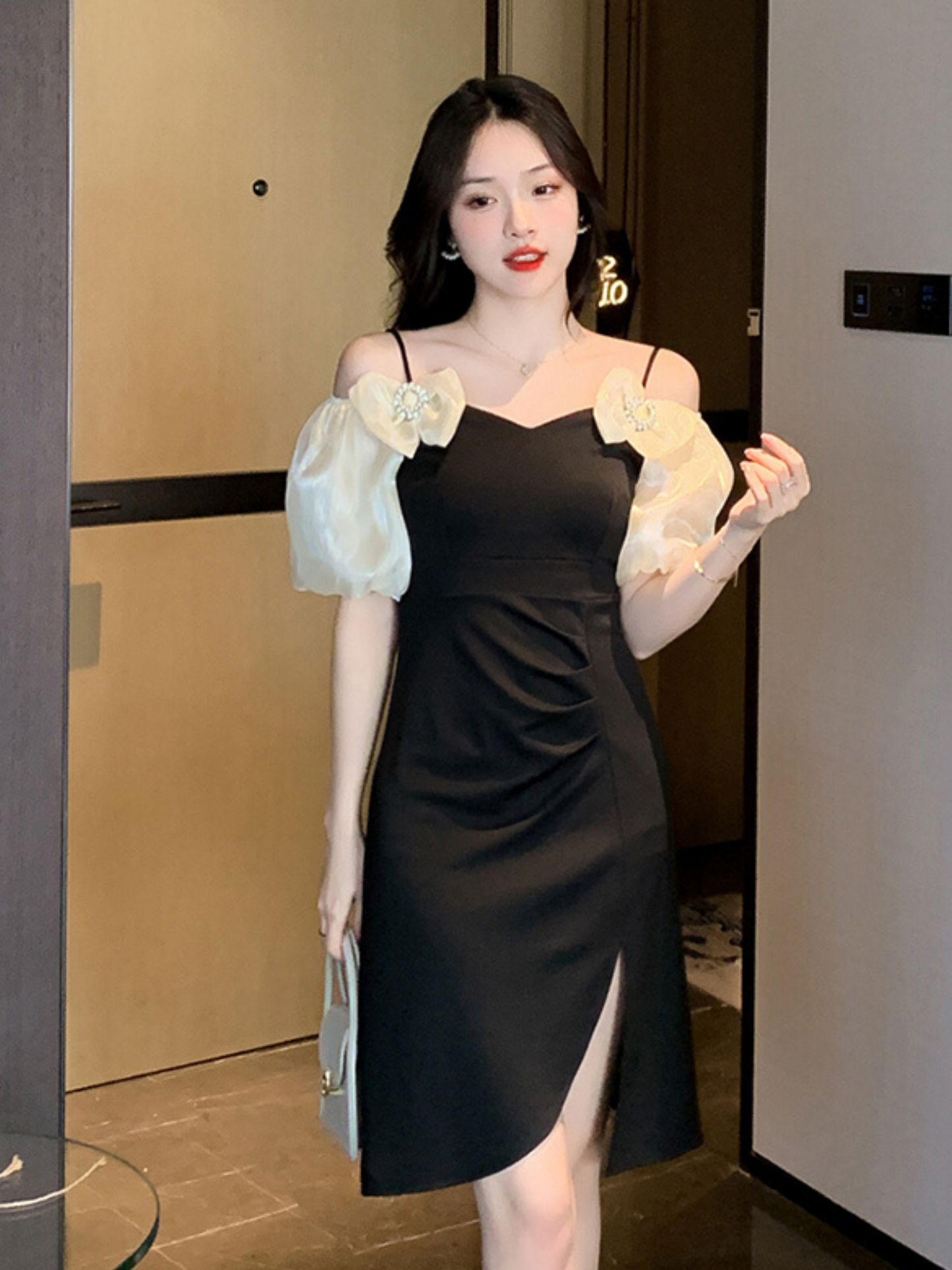 Vestido Midi Elegante Negro Railey