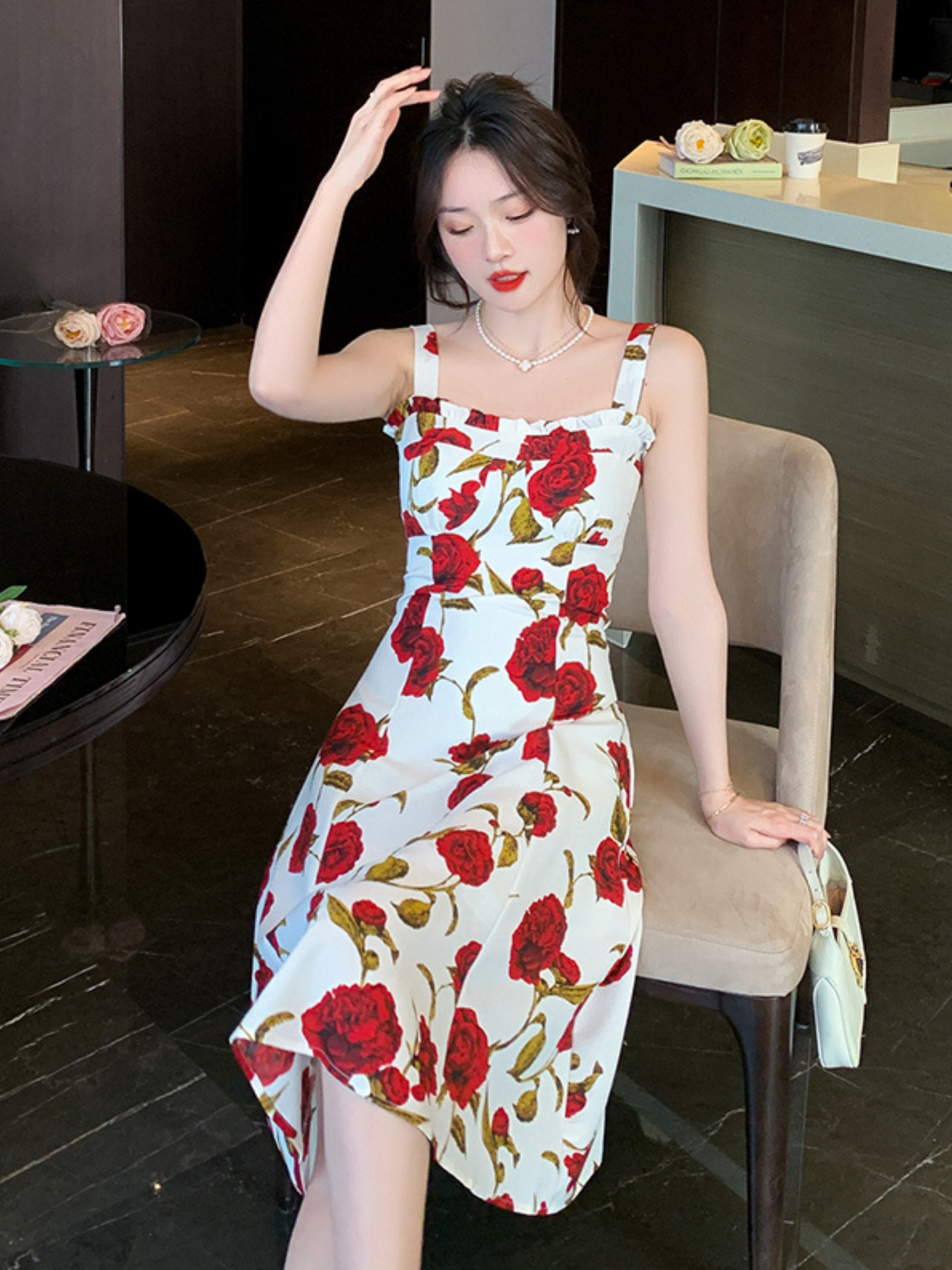 Vestido Midi Elegante Floral Rosie