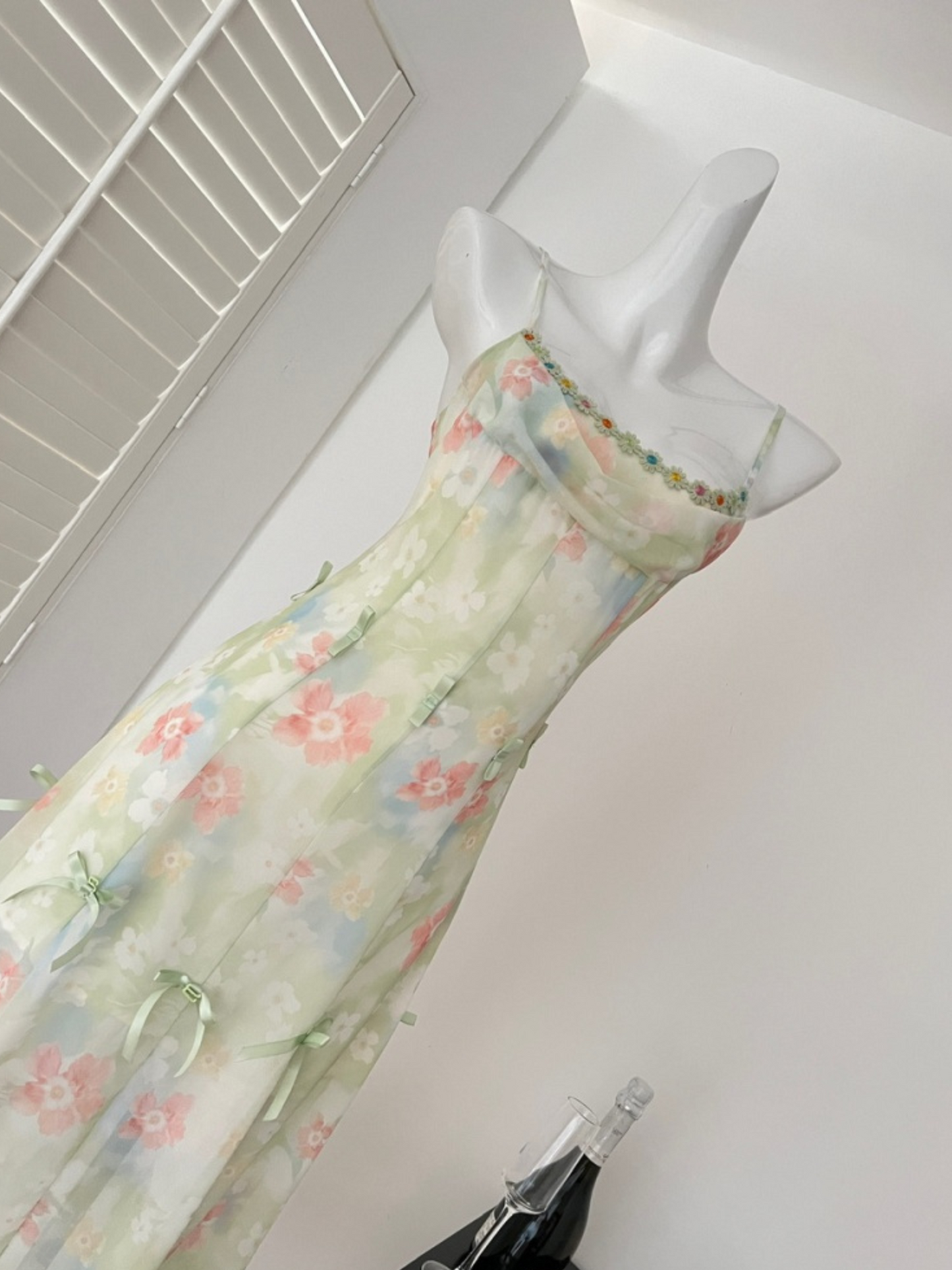 Vestido convertible maxi/mini floral Olive (Mayoreo)