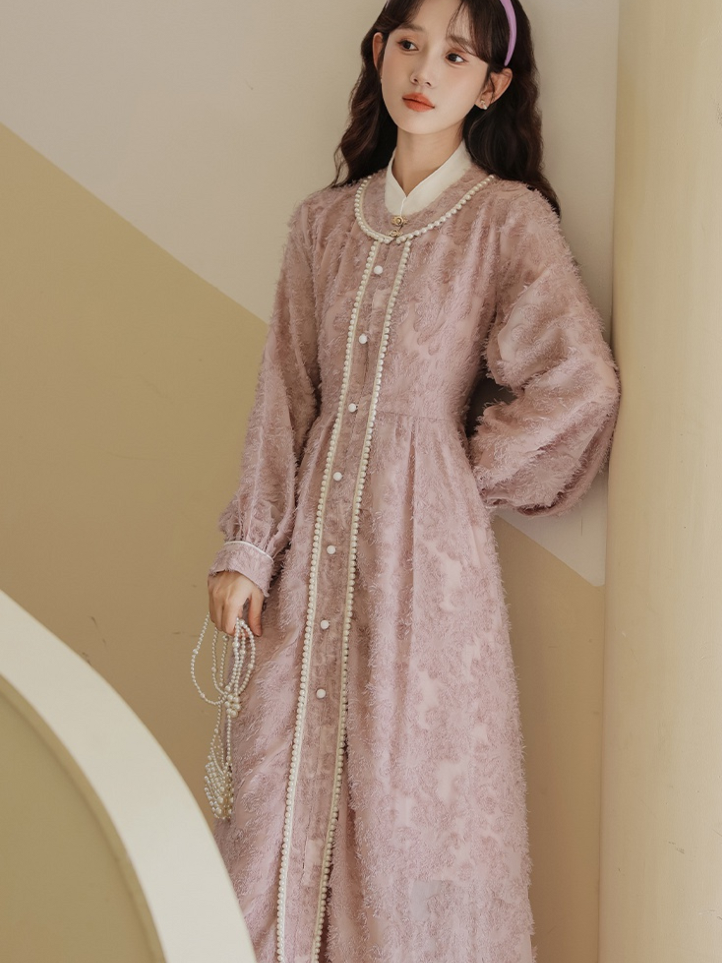 Vestido Largo Estilo Cottage Rosa Matilda