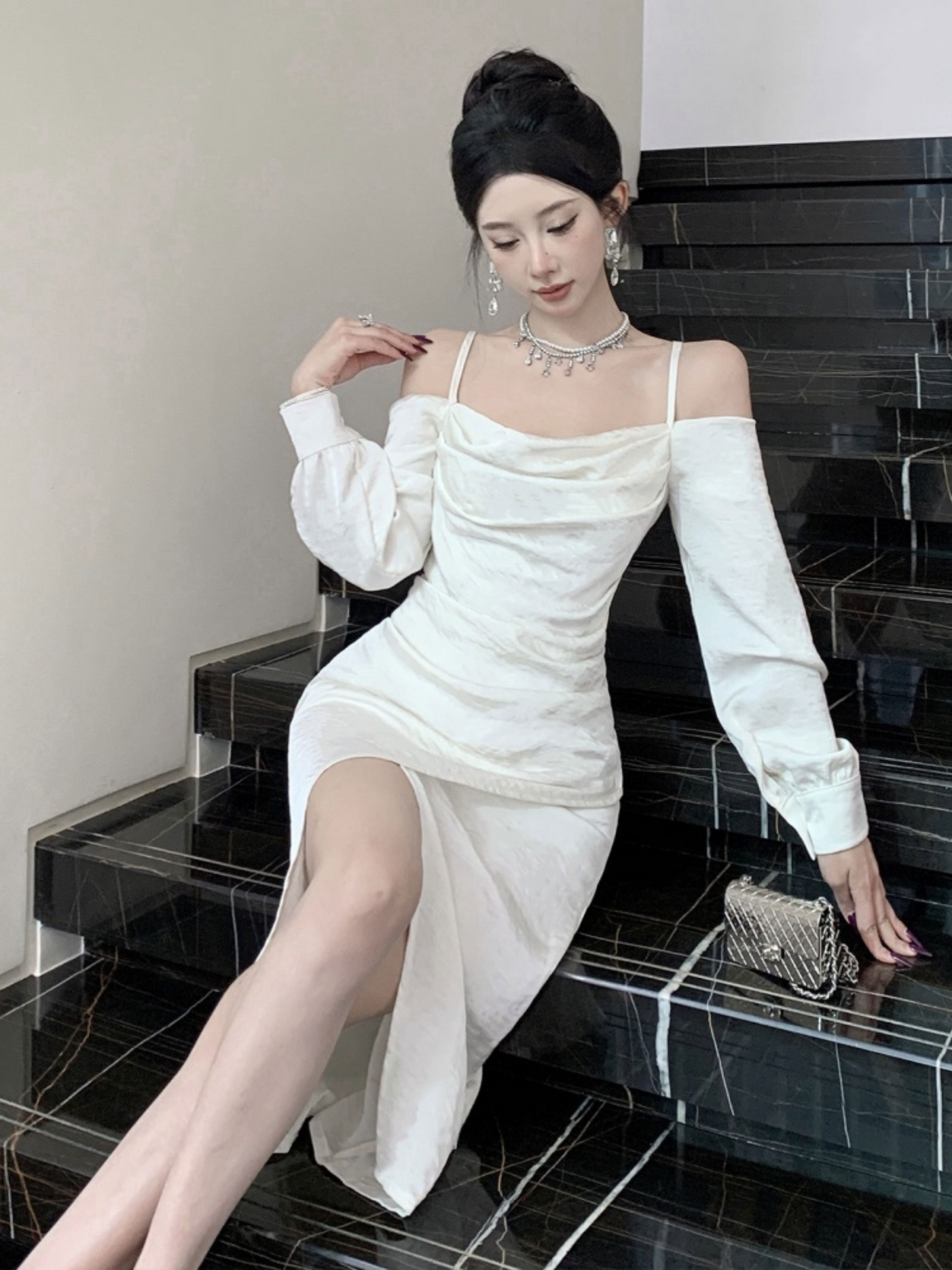 Vestido midi elegante classy Adara