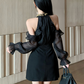 Vestido mini negro elegante de fiesta Aixa