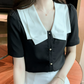 Blusa elegante preppy mangas cortas Eren