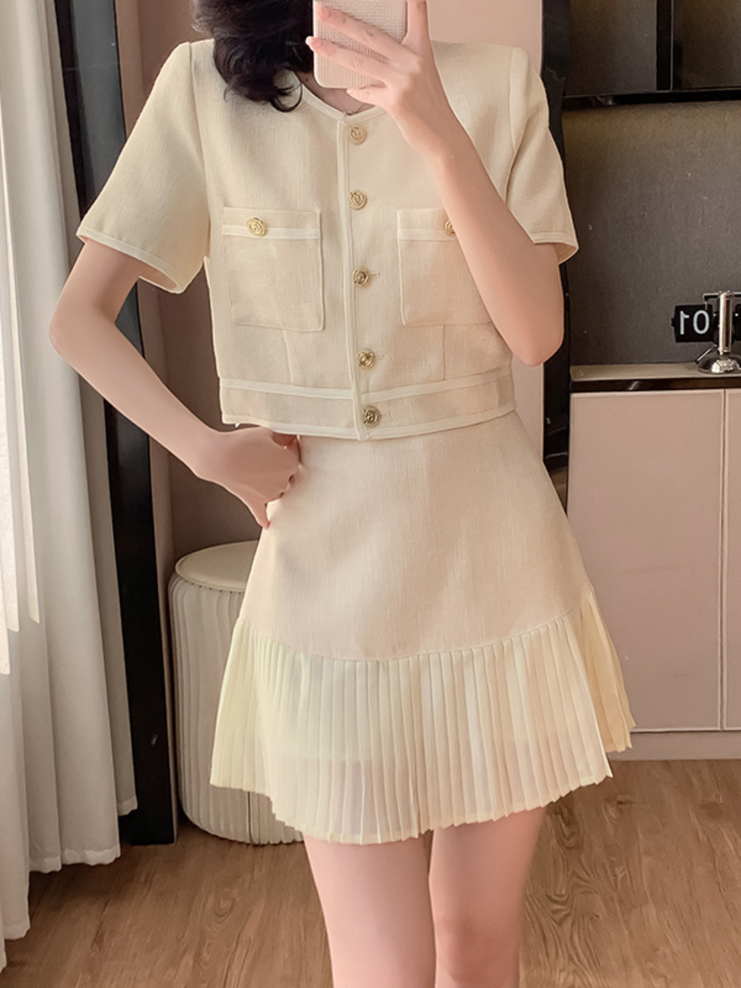 Set dos piezas top y falda elegante moderno Irene