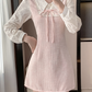 Vestido corto elegante con mangas largas rosa Yeri