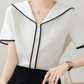 Blusa elegante formal mangas cortas Mariela