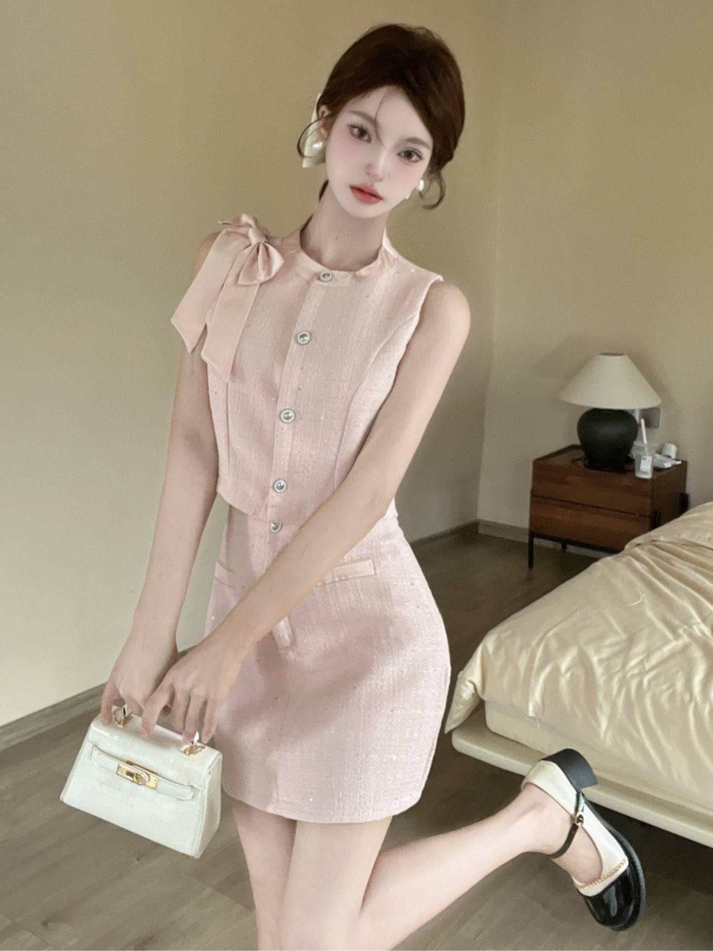 Set dos piezas top y mini falda elegante Ayla