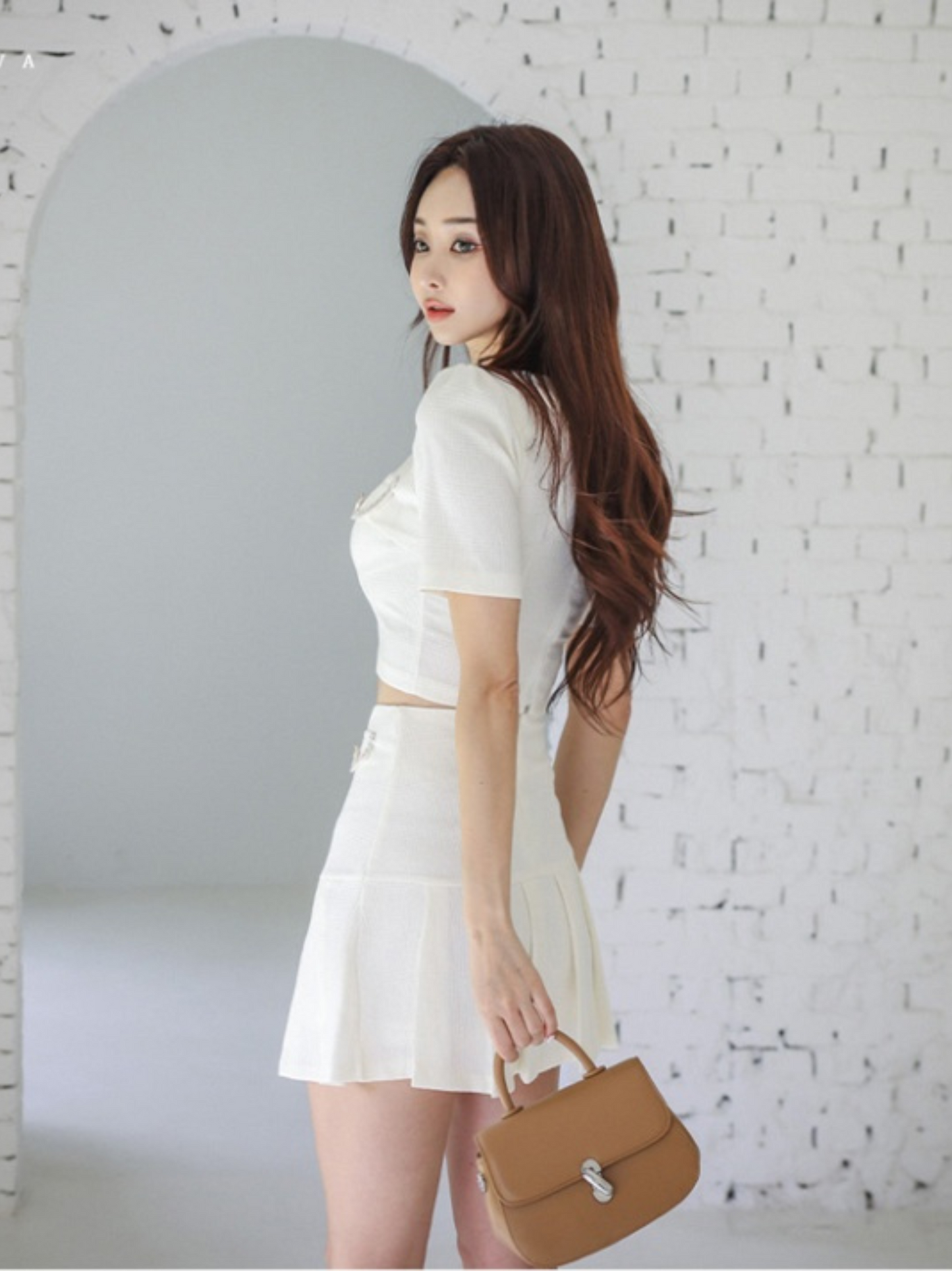 Set dos piezas top y falda elegante juvenil Arely