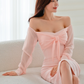 Vestido midi elegante juvenil rosa Lizeth