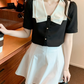 Blusa elegante preppy mangas cortas Eren