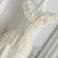 Vestido largo elegante romántico crema Cindy