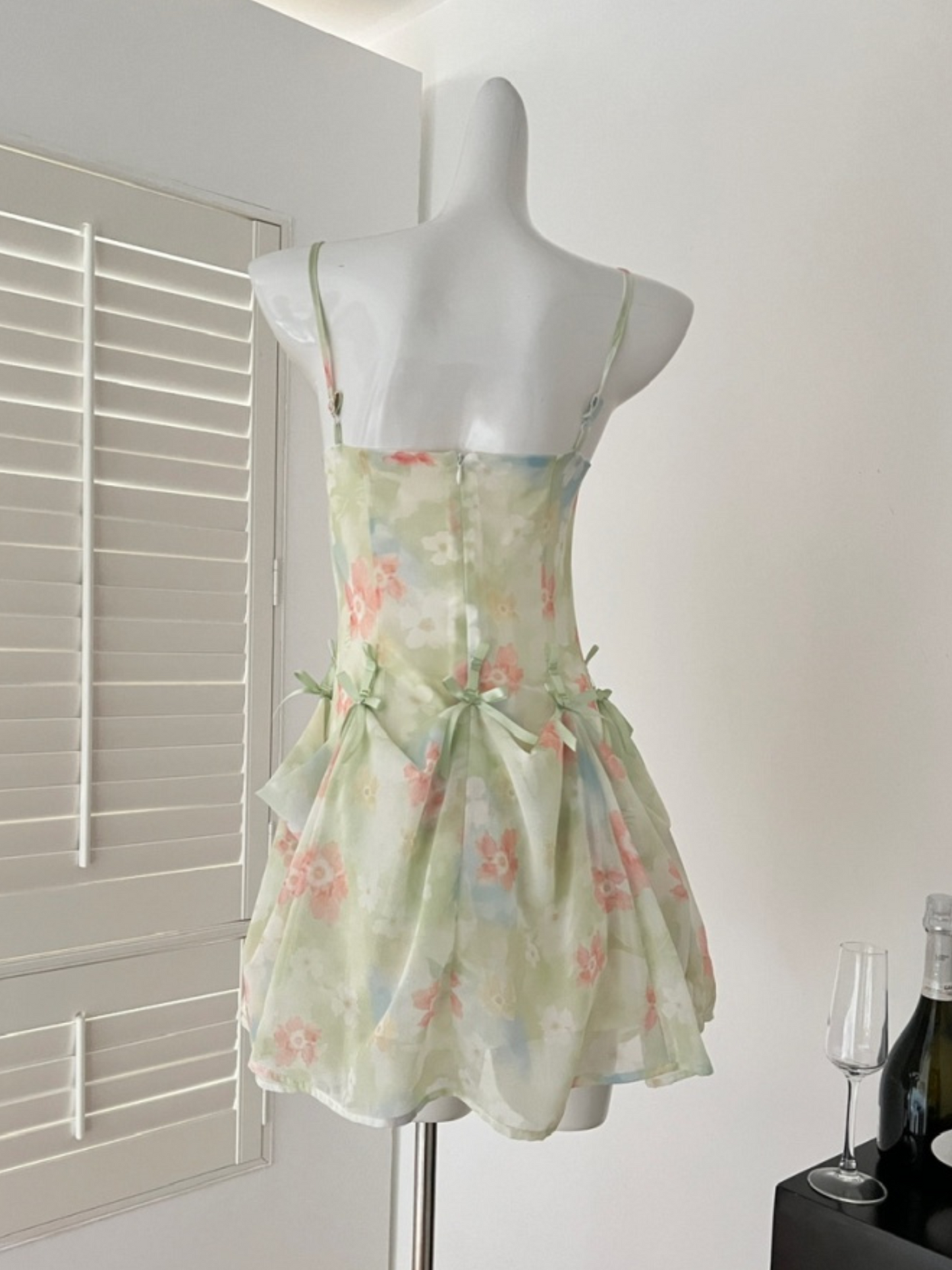 Vestido convertible maxi/mini floral Olive (Mayoreo)