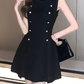 Vestido corto negro elegante Devy