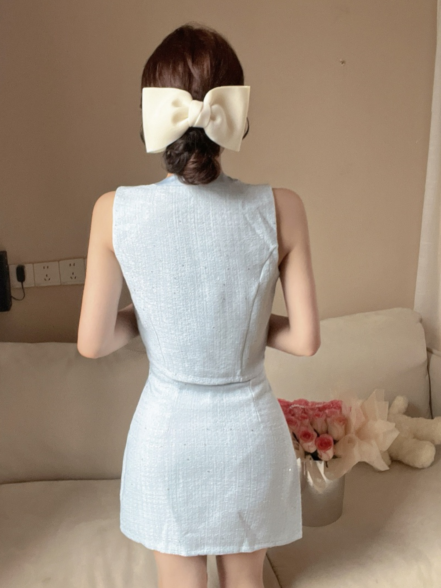 Set dos piezas top y mini falda elegante Ayla