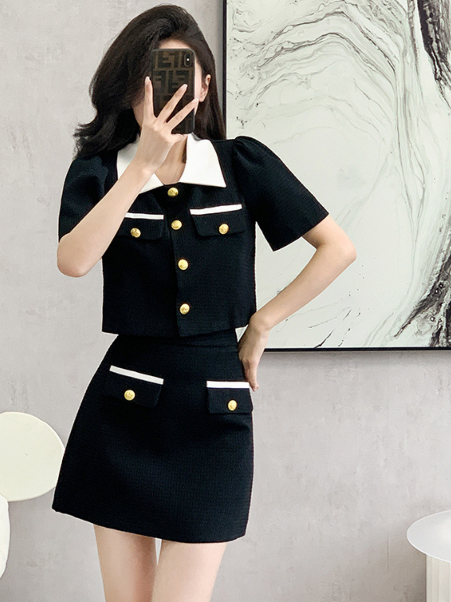 Set dos piezas top y falda elegante Lidia