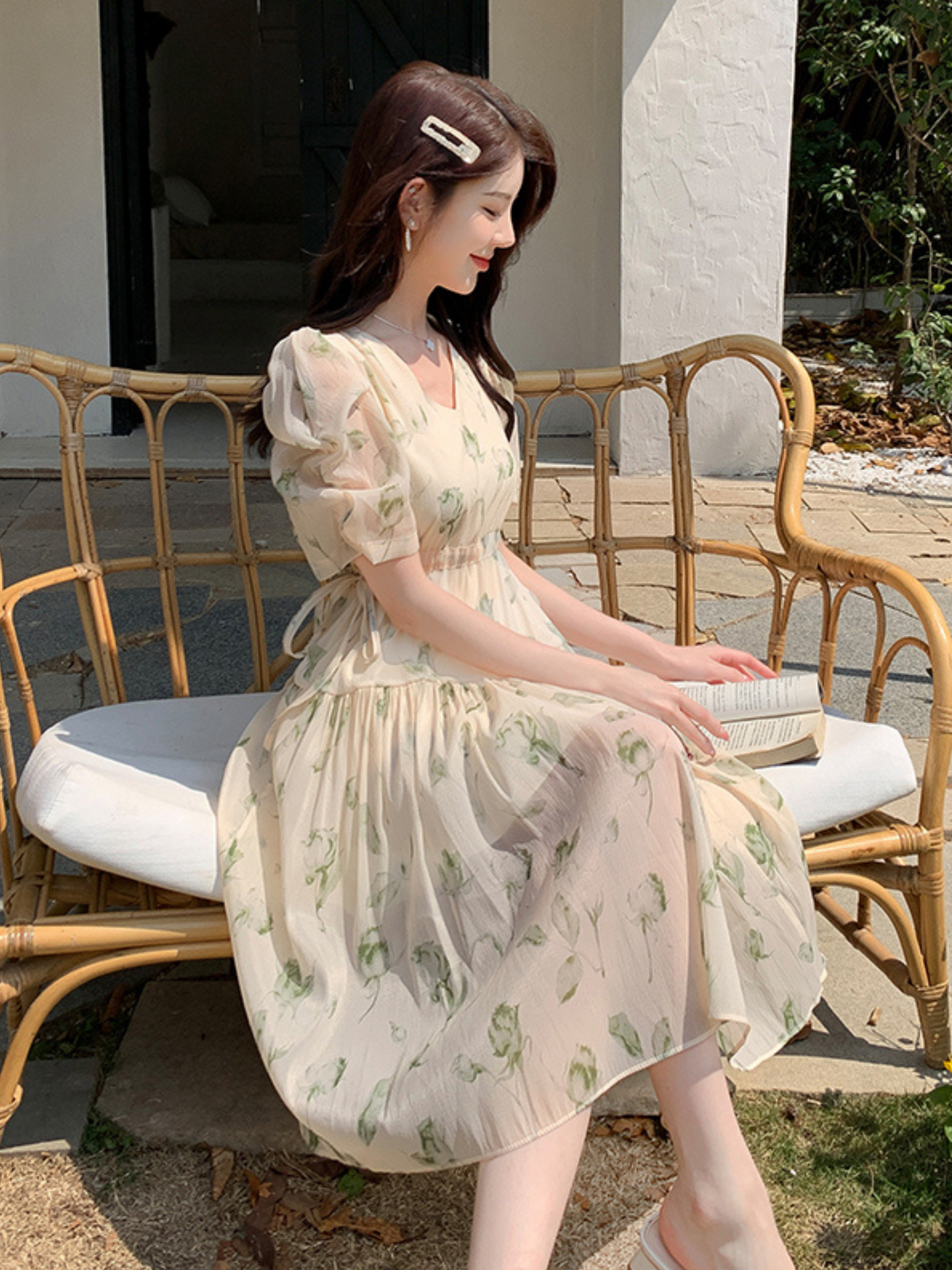 Vestido midi floral casual Brenda