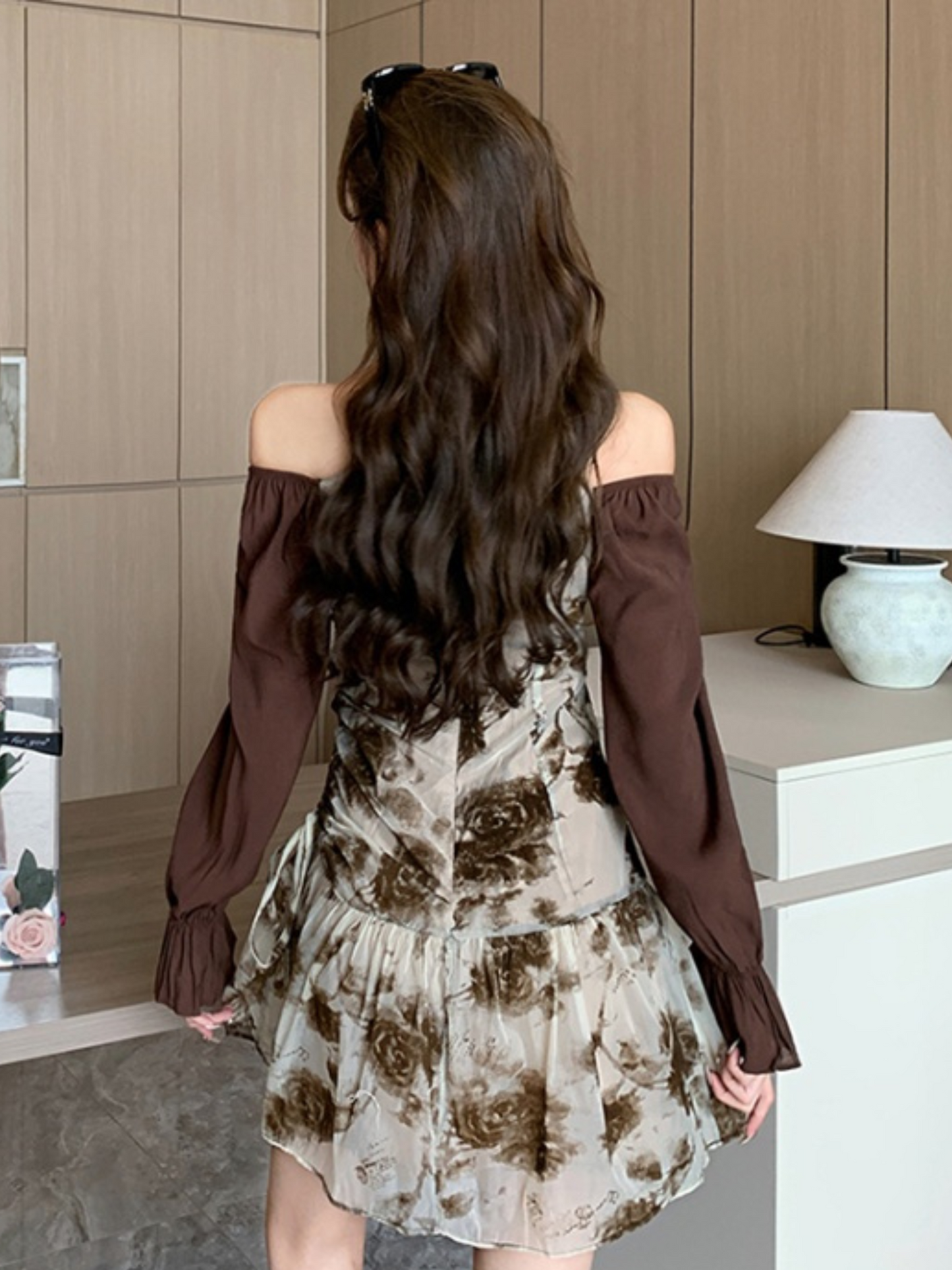 Vestido Juvenil Moderno Floreado con mangas largas Evan