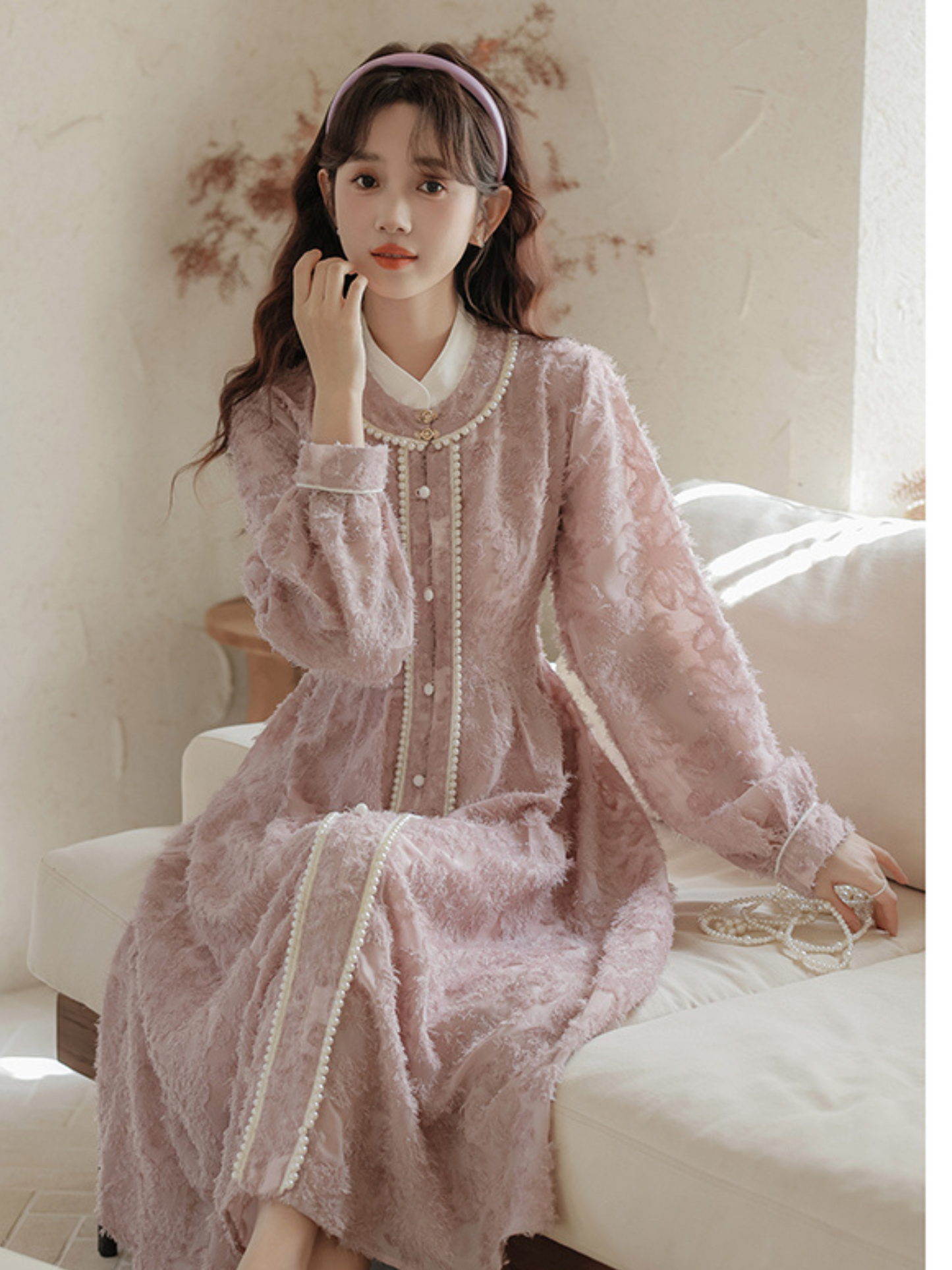 Vestido Largo Estilo Cottage Rosa Matilda