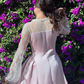 Mini vestido de fiesta elegante rosa Perla