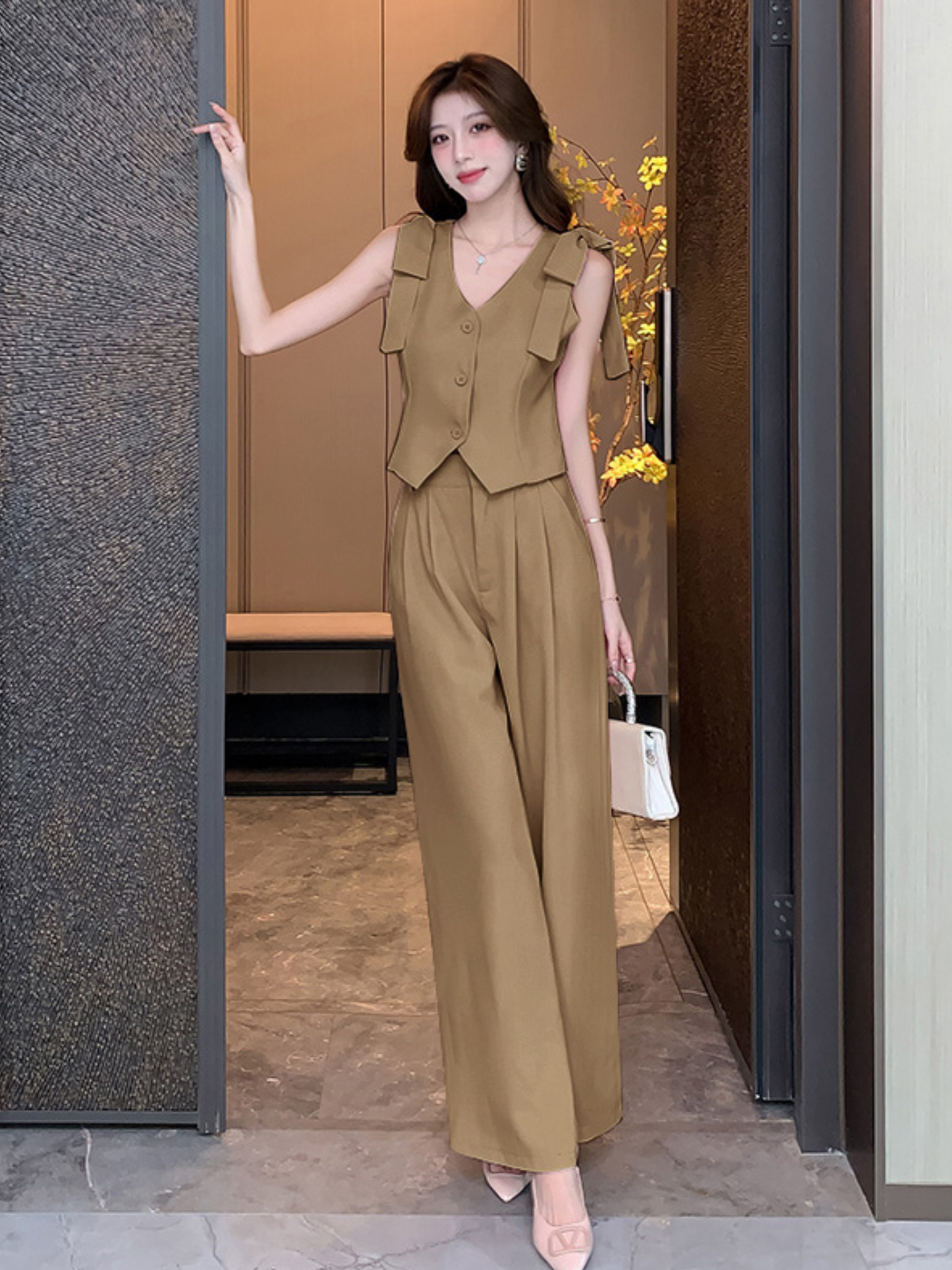 Set elegante dos piezas top y pantalón Noemi