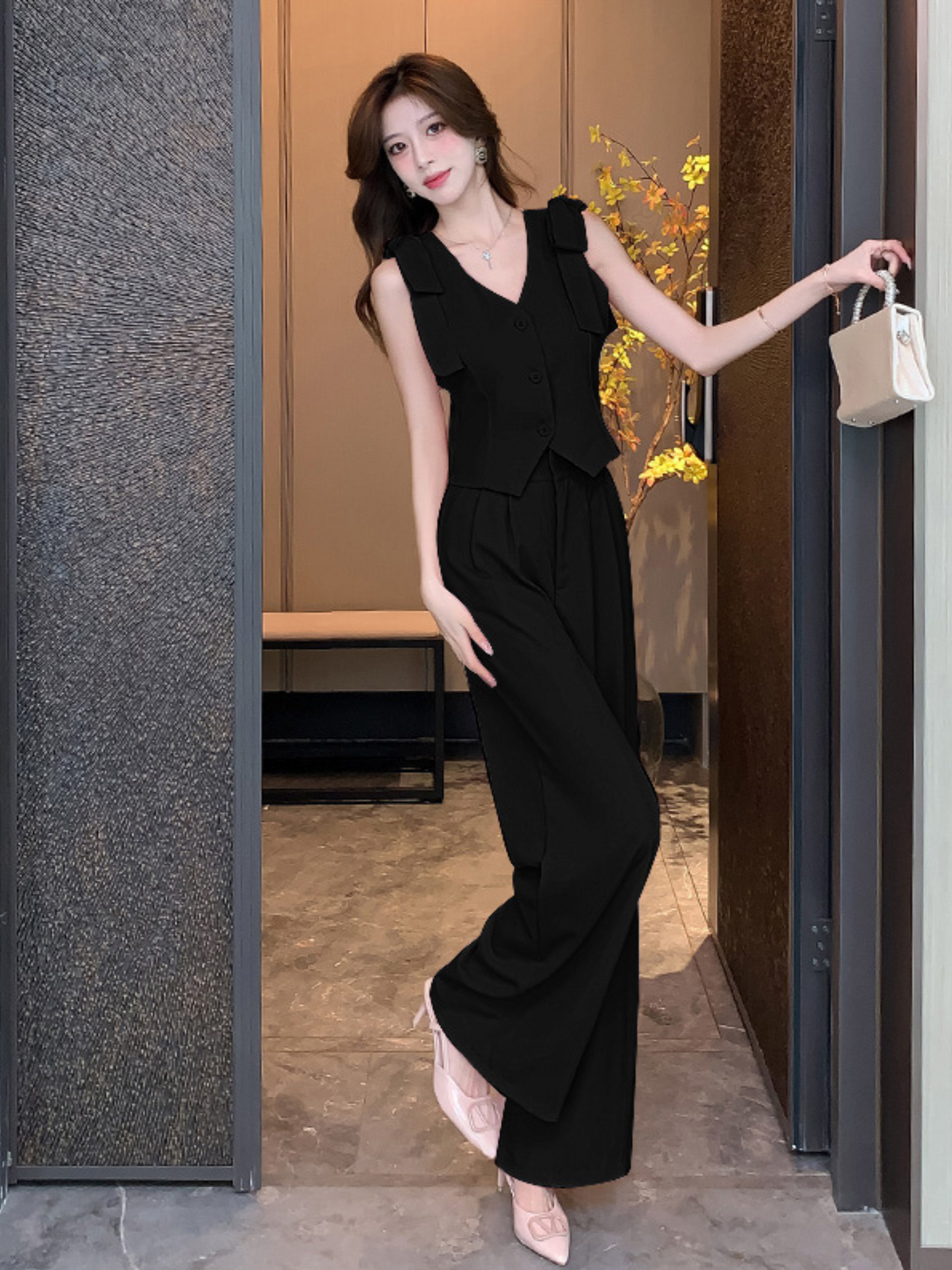 Set elegante dos piezas top y pantalón Noemi
