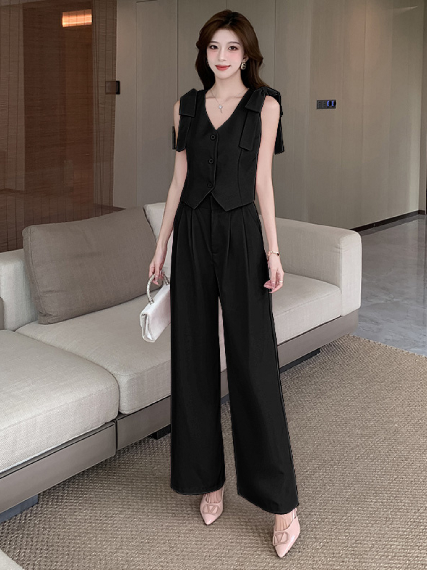 Set elegante dos piezas top y pantalón Noemi