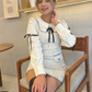 Vestido Casual Elegante Tweed con moños Nadine