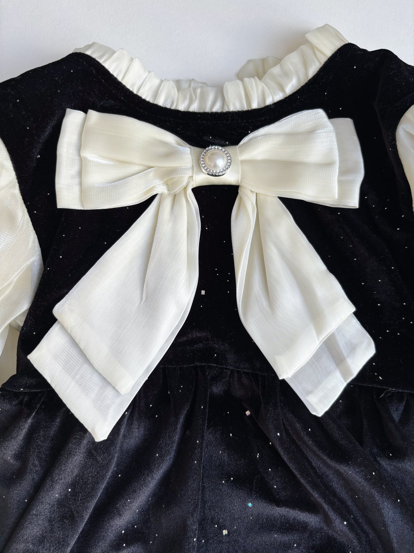 Vestido con moño elegante y forro afelpado de niña  Ellie