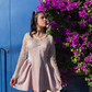 Mini vestido de fiesta elegante rosa Perla