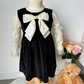 Vestido con moño elegante y forro afelpado de niña  Ellie