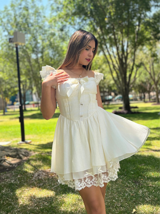Mini vestido romántico tierno Juniper