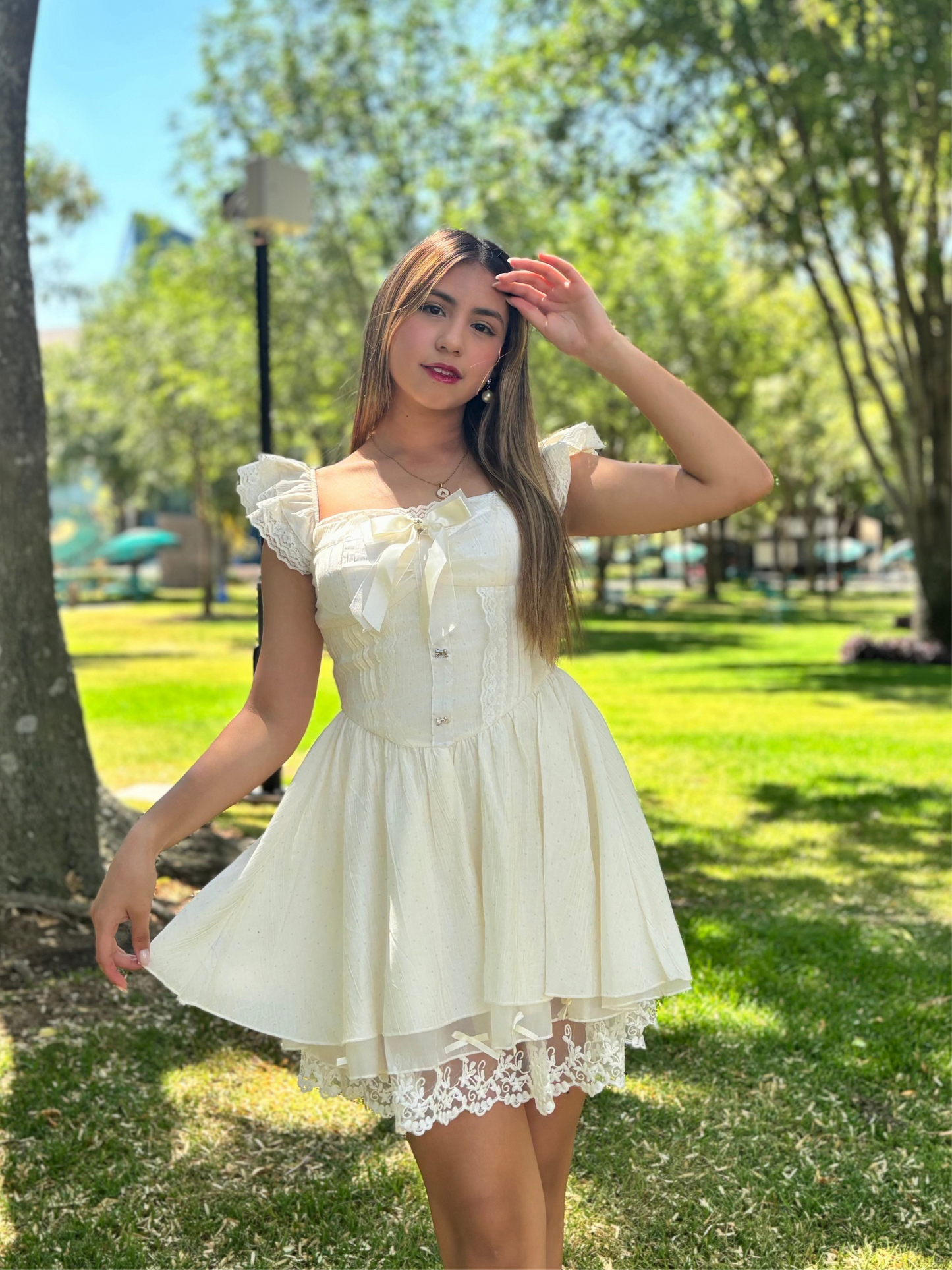 Mini vestido romántico tierno Juniper