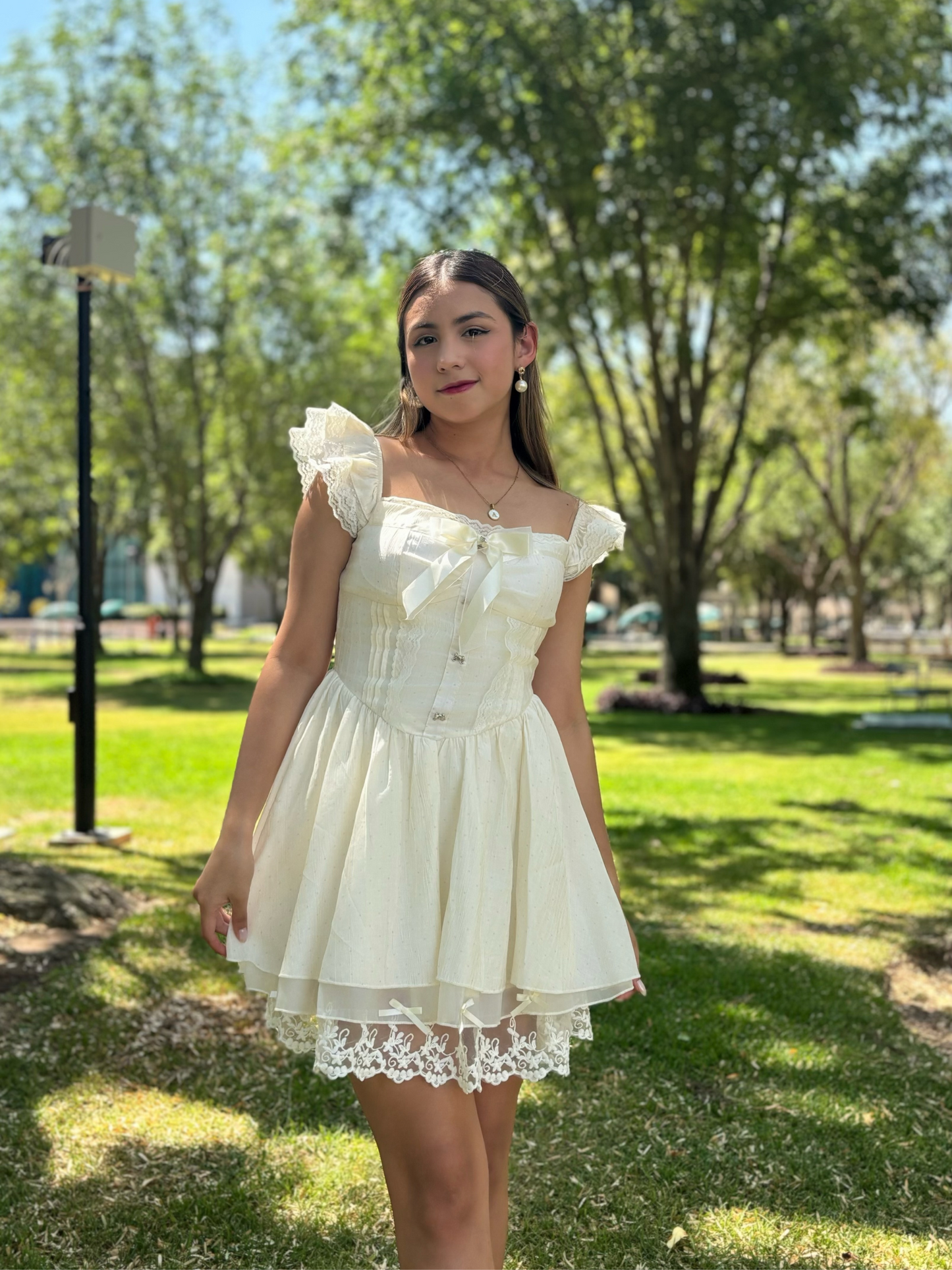 Mini vestido romántico tierno Juniper