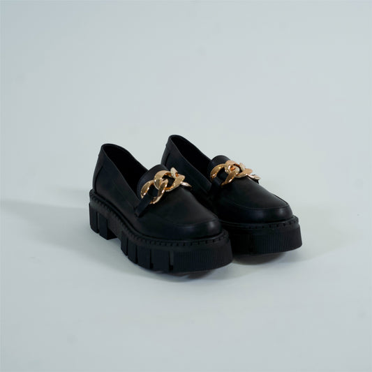Mocasín con cadena negro Berlin