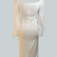 Vestido elegante midi blanco con mangas Blair