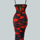 Vestido midi negro floral Bella