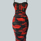 Vestido midi negro floral Bella