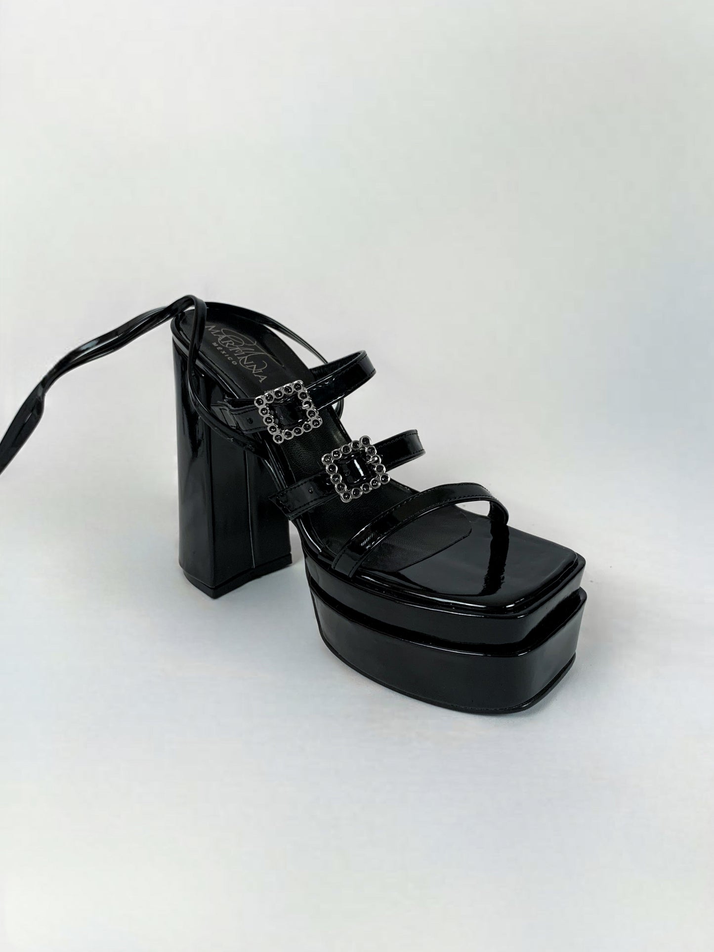 Sandalias con plataforma alta para primavera Seúl NEGRO